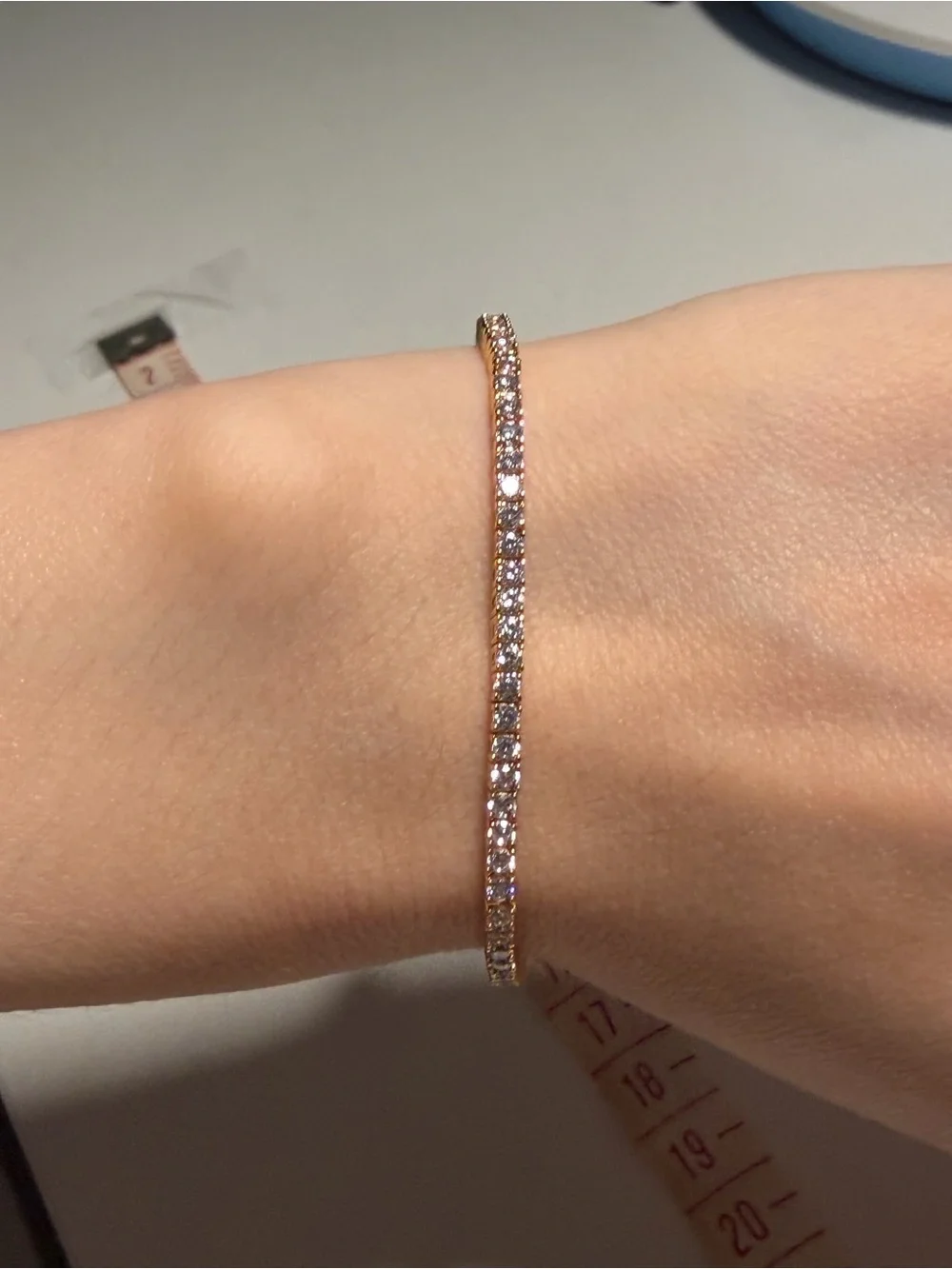 Elegant Rose Gold Tennis Bracelet with Sparkling Stones